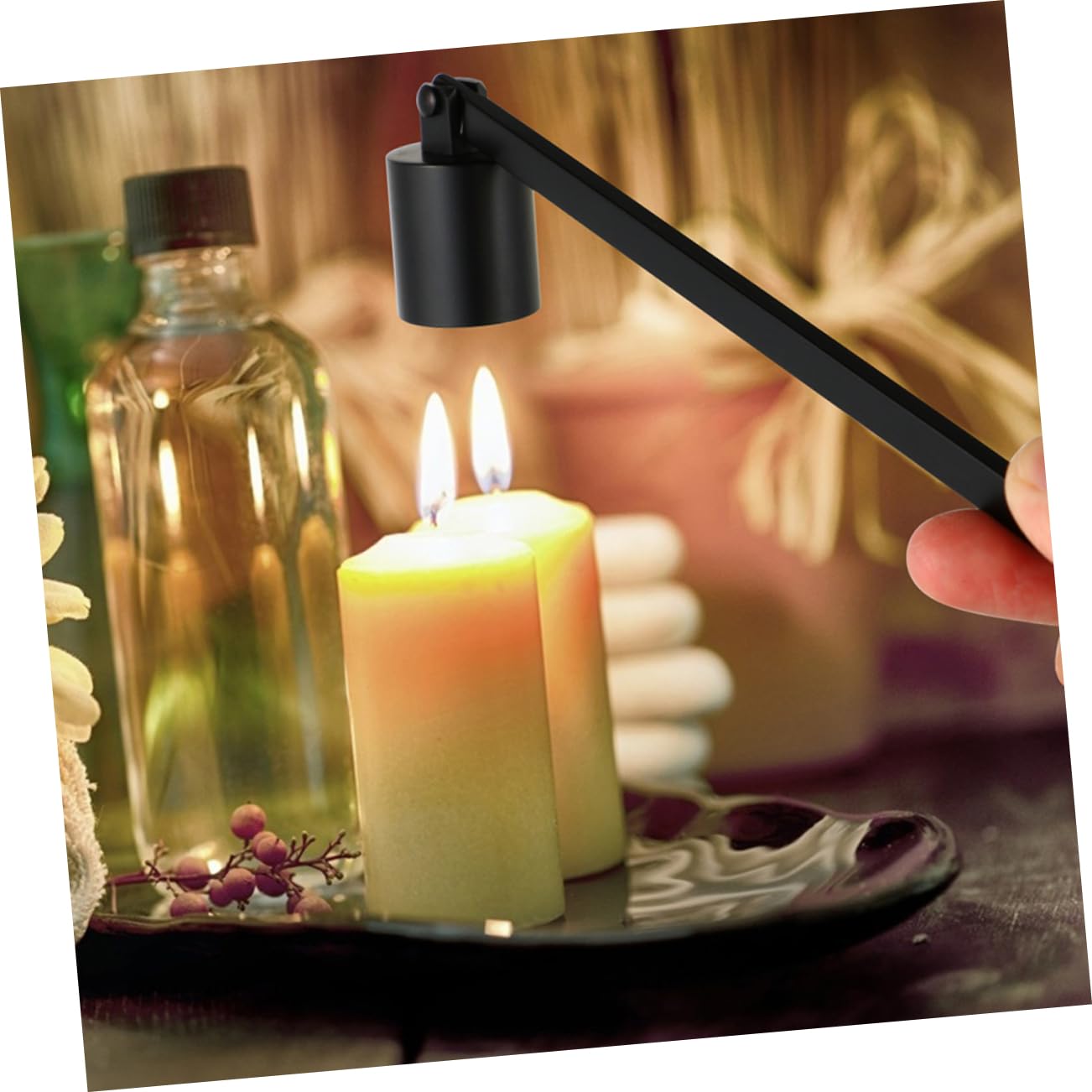 ORFOFE Stoppino Candele Spegni Stoppino Vassoio Accessori Candele Stoppini Kit