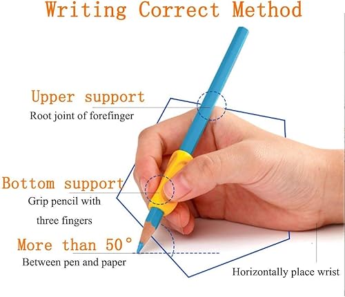 Miniatura 6 de Agarres de escritura a mano para niños, 20 unidades, soporte ergonómico para escribir, herramientas de entrenamiento para niños, preescolares y