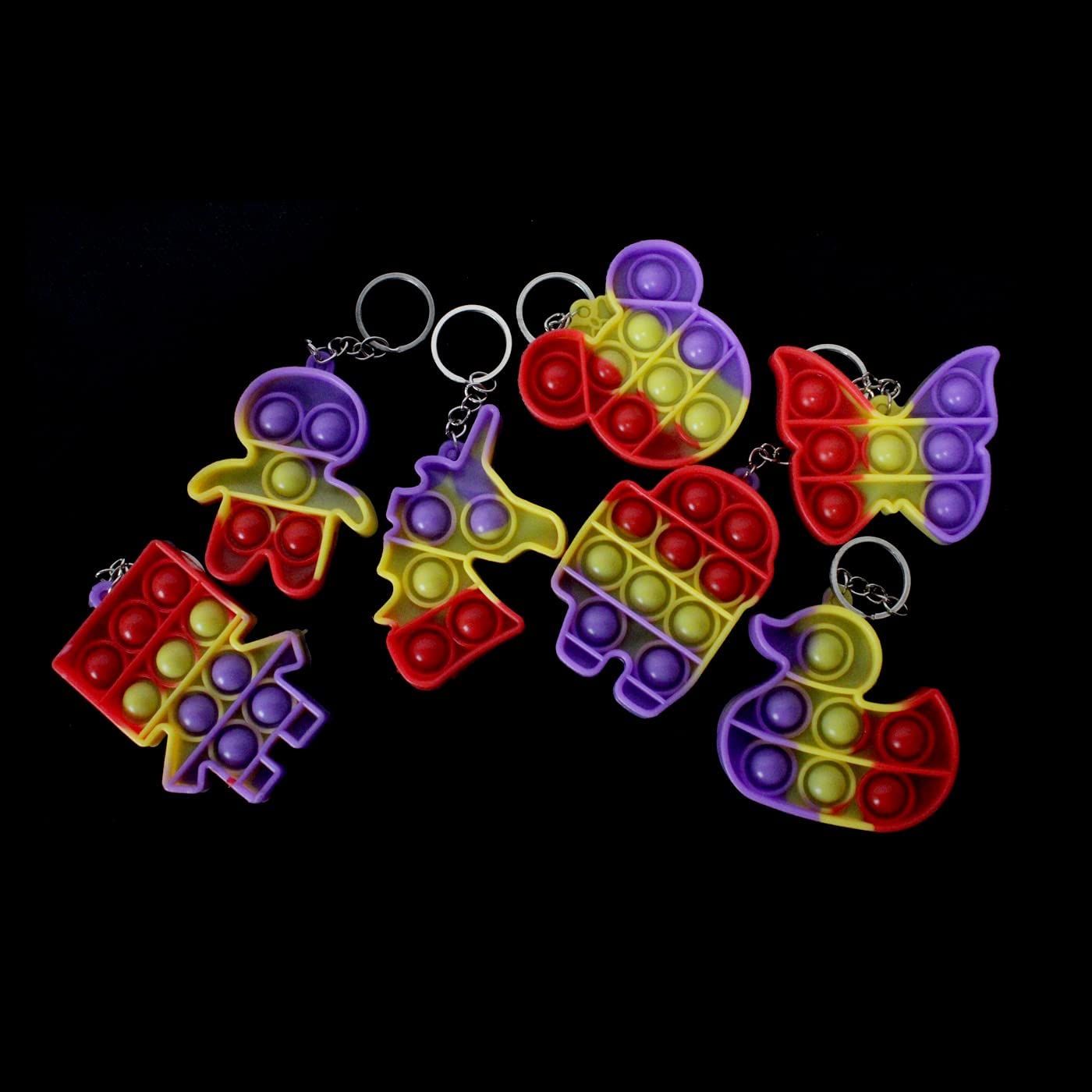 Fully Mini Pop It Toy Keychain Mini Popper Bubbles For Kids And Adults (Set Of 2, Random Designs)