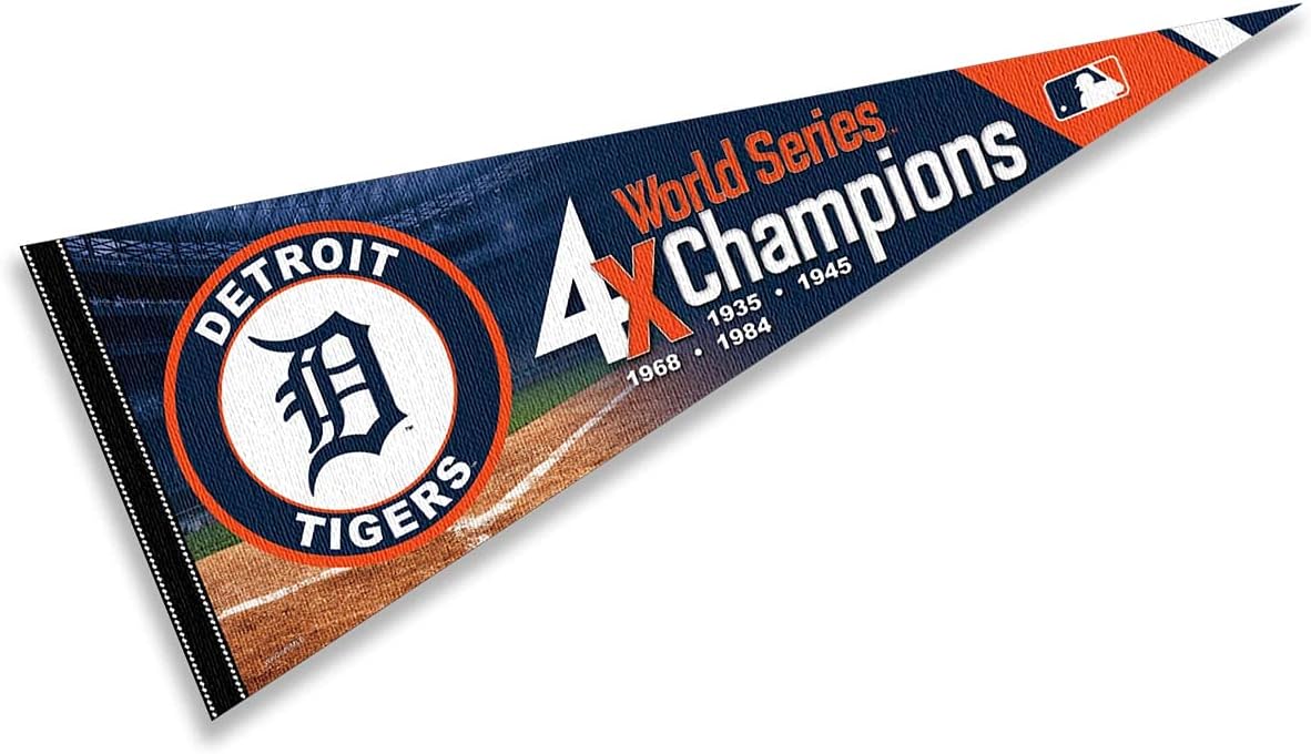 Tigers 4 Time Champions Pennant Flag