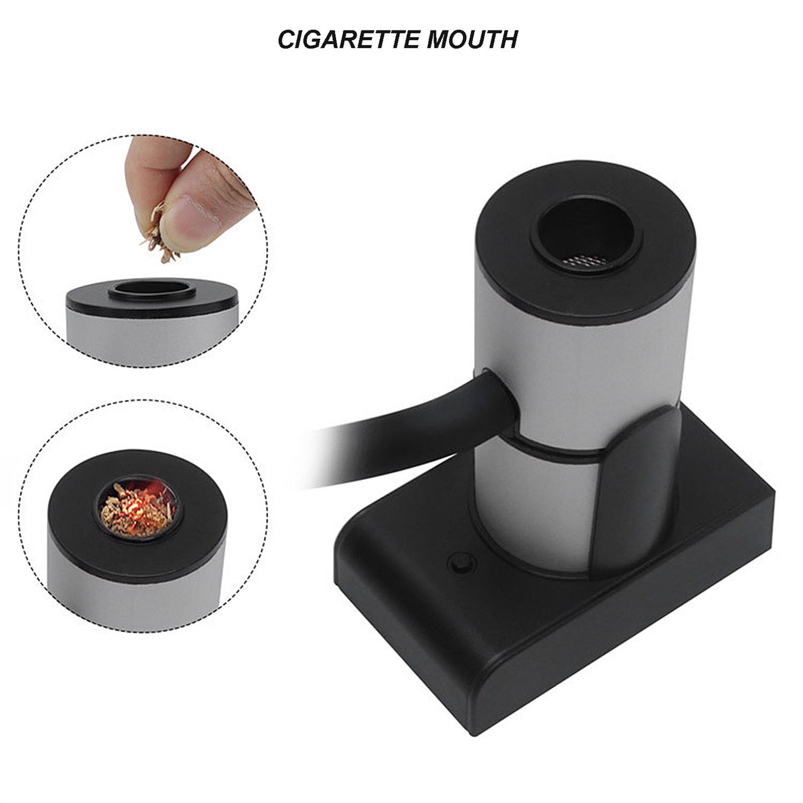 Cocktail Smoker Mini Infusor de Humo para Carne, Comida,Bebidas, Barbacoa Pistola Ahumadora Portátil de Mano para Interior Frío - Plata