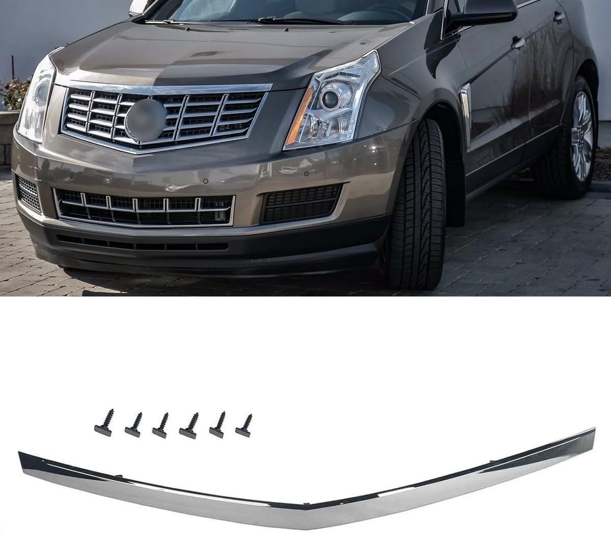 Hood Molding Trim Moulding Chrome Compatible with 2010-2016 Cadil1ac SRX 22774203
