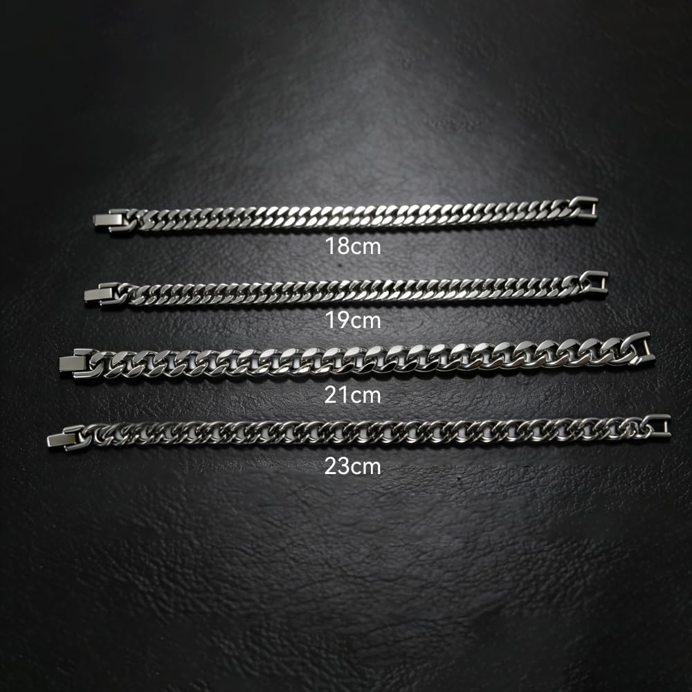 Cuban Link Bracelet for Men -8mm/10mm width,19/21/23cm Stainless Steel Mens Bracelets, Gift for Men women - Image 3