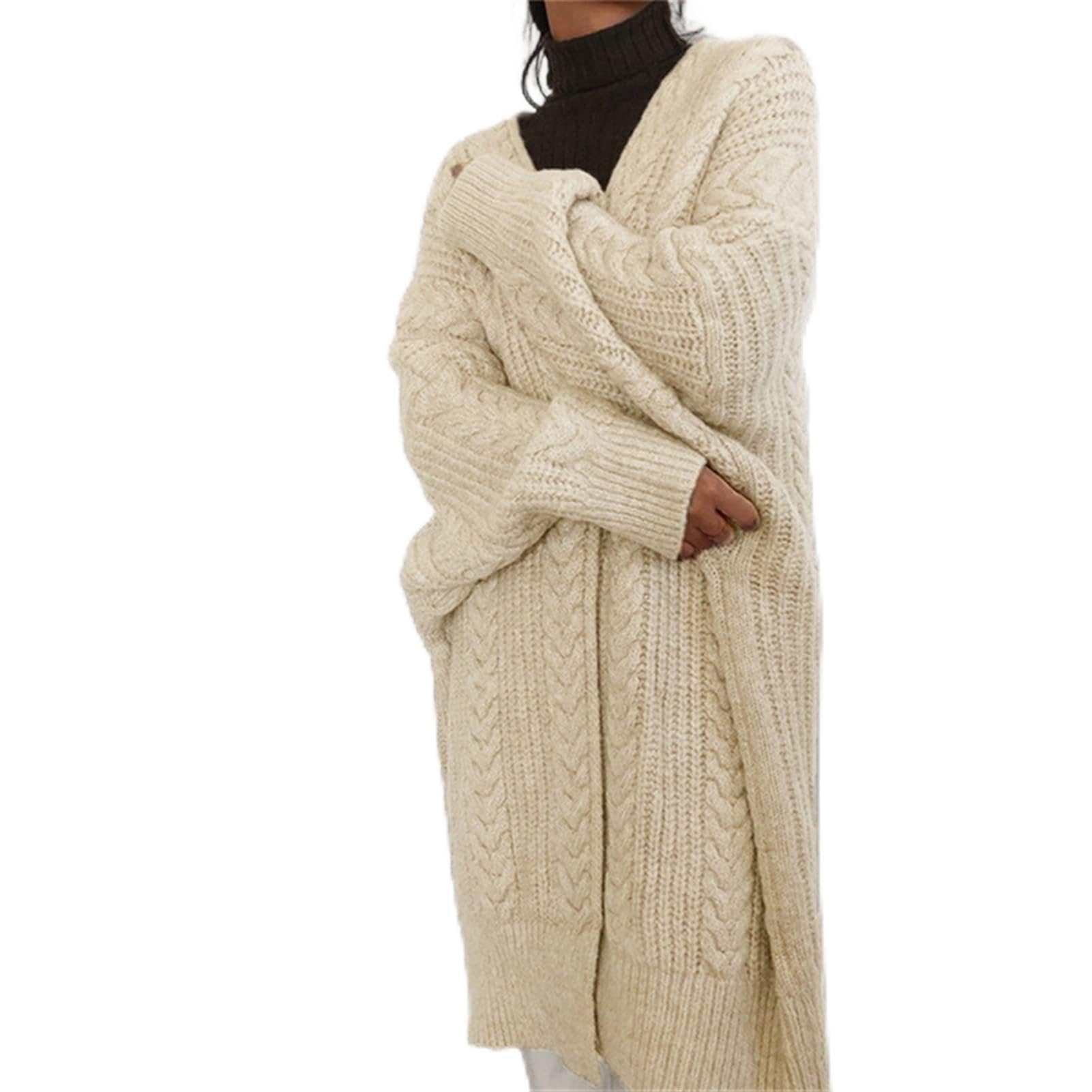 Nowy Casual Długi Sweter Z Dzianiny Topy Damskie Luźny Sweter W Stylu Vintage Solidny Sweter Oversize Modne Ciuchy Sweater