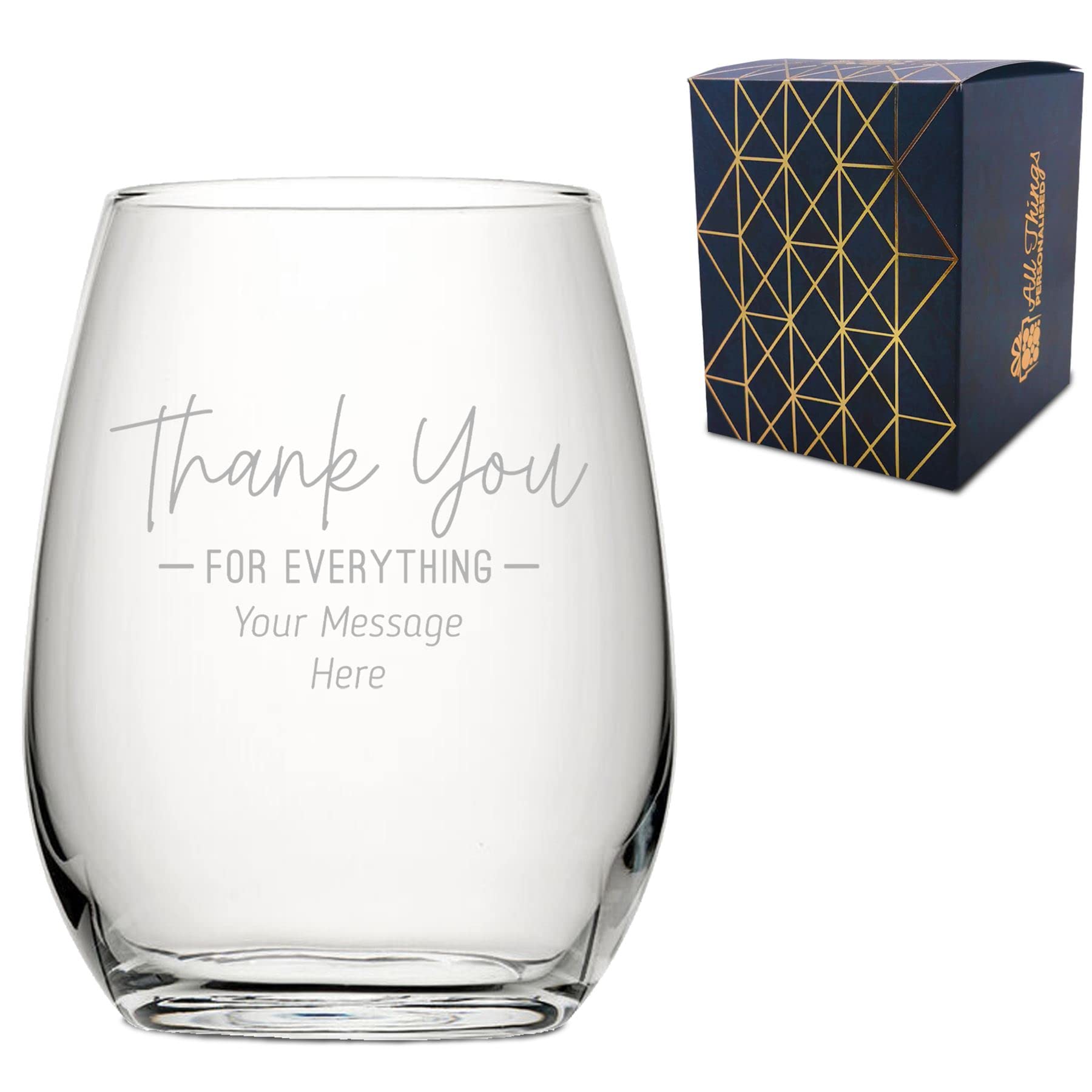 Personalized Stemless Wine Glasses