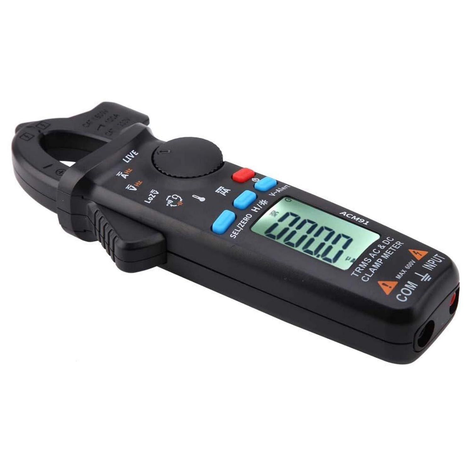 Jeanoko DC Clamp Meter ACM91 1mA Current Tester True RMS Auto-Ranging 6000 Counts Multimeter Low Impedance Live Check Temp Cap Volt Ampere Meter