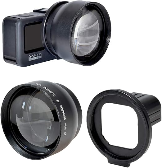 Amazon GLIDER GoPro用 HERO12/11/10/9 Black対応 望遠レンズ セット 52mm ズームレンズ x2コンバーター MJ134 ウェアラブルカメラ用