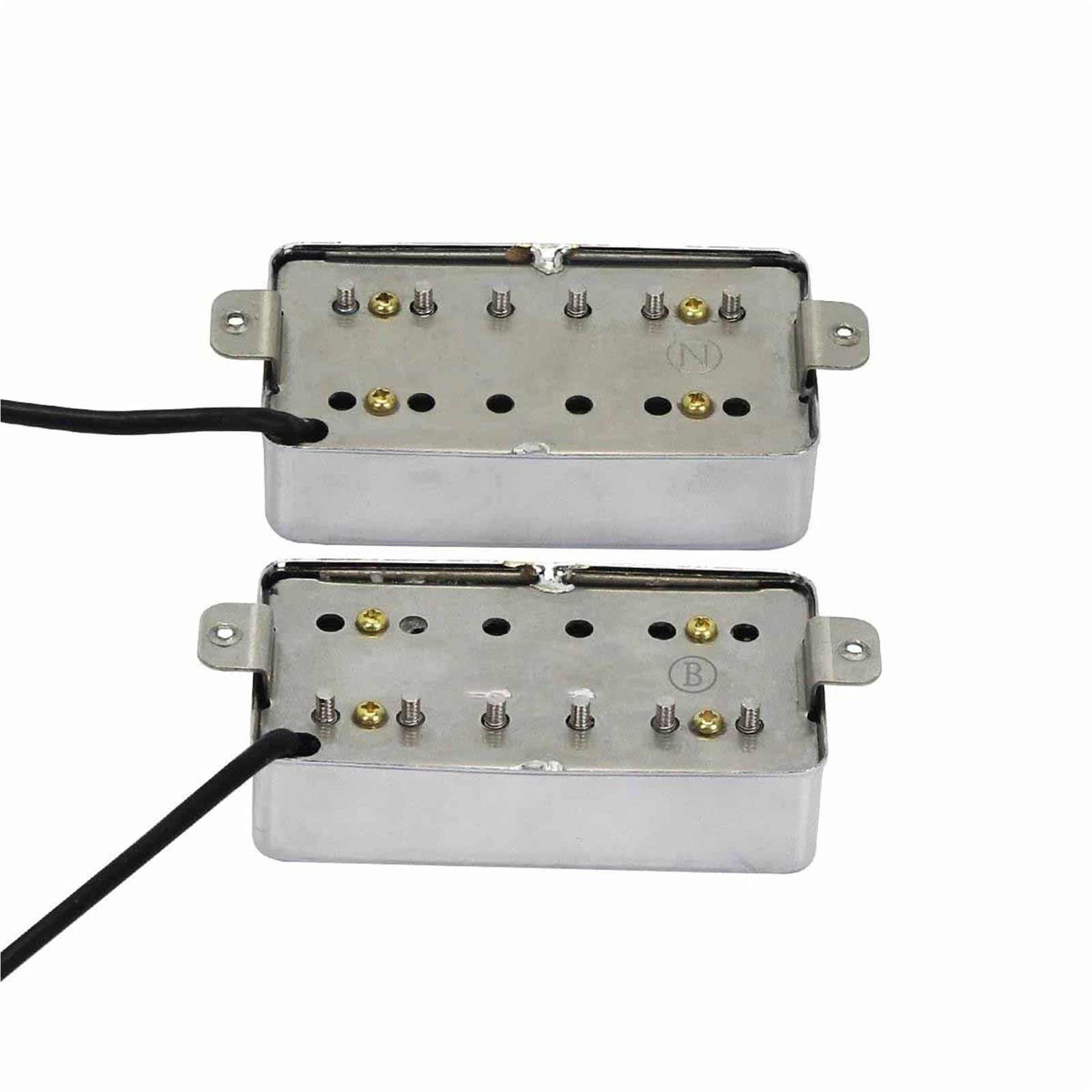 Repuestos Para Pastillas De Guitarra Pastillas De Puente Con Cuello Magnético Piezas De Guitarra De 4 Cables | Juego de pastillas Humbucker para guitarra eléctrica LP cromadas de cerámica