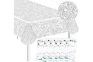 6 Pack Disposable Lace Tablecloths for Wedding, Bridal Shower, Baby Shower, Birthday Party