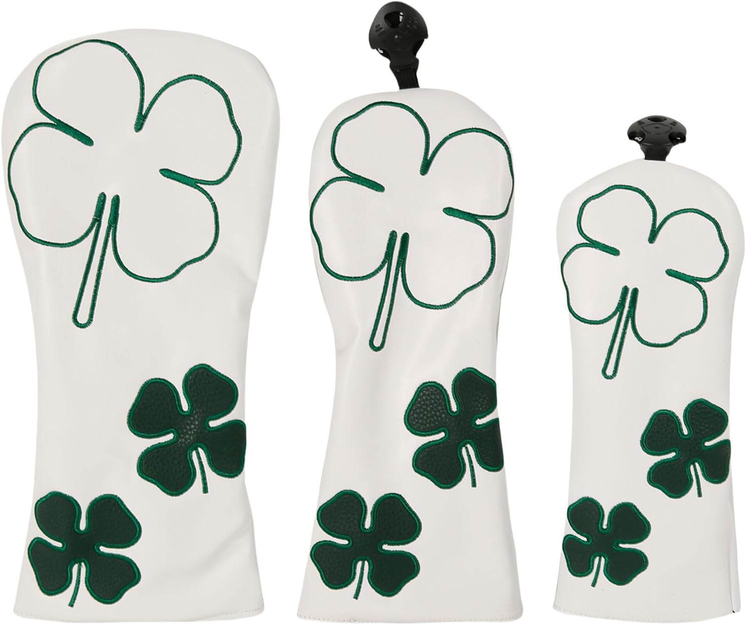 3Pcs PU Leather Golfs Club Head Covers Golfs Driver Headcover Leaf Pattern Fairways Wood Headcover Hybrids Head Covers