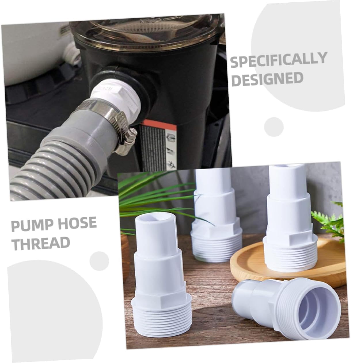 BESPORTBLE 10pcs Pool Pump Adapter Plastic Connector for Swimming Pool Filter Accessories Easy to Install and Leak Replacement