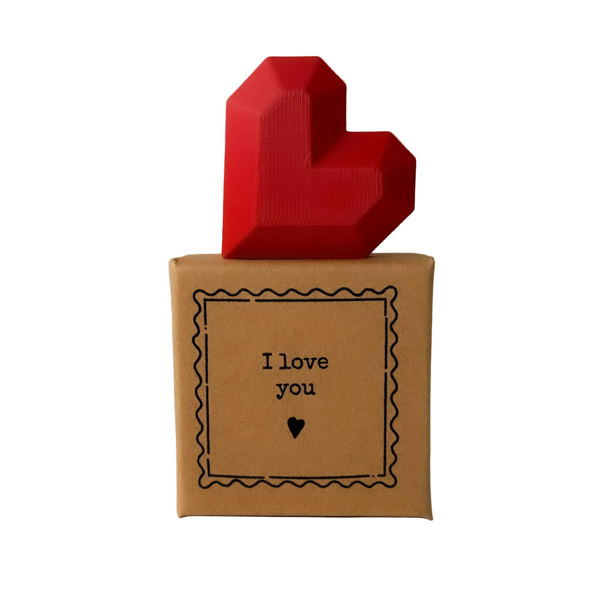 Image Industry “I Love You” Tiny Little Gift – Geometric Heart Mini Figurine Keepsake | Best Friend & Loved One Sentimental Valentine Gift | Cute UK Handmade Token Present