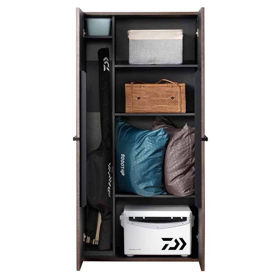 Amazon｜室内物置 両開き 扉付き 収納庫 ストッカー 収納ラック