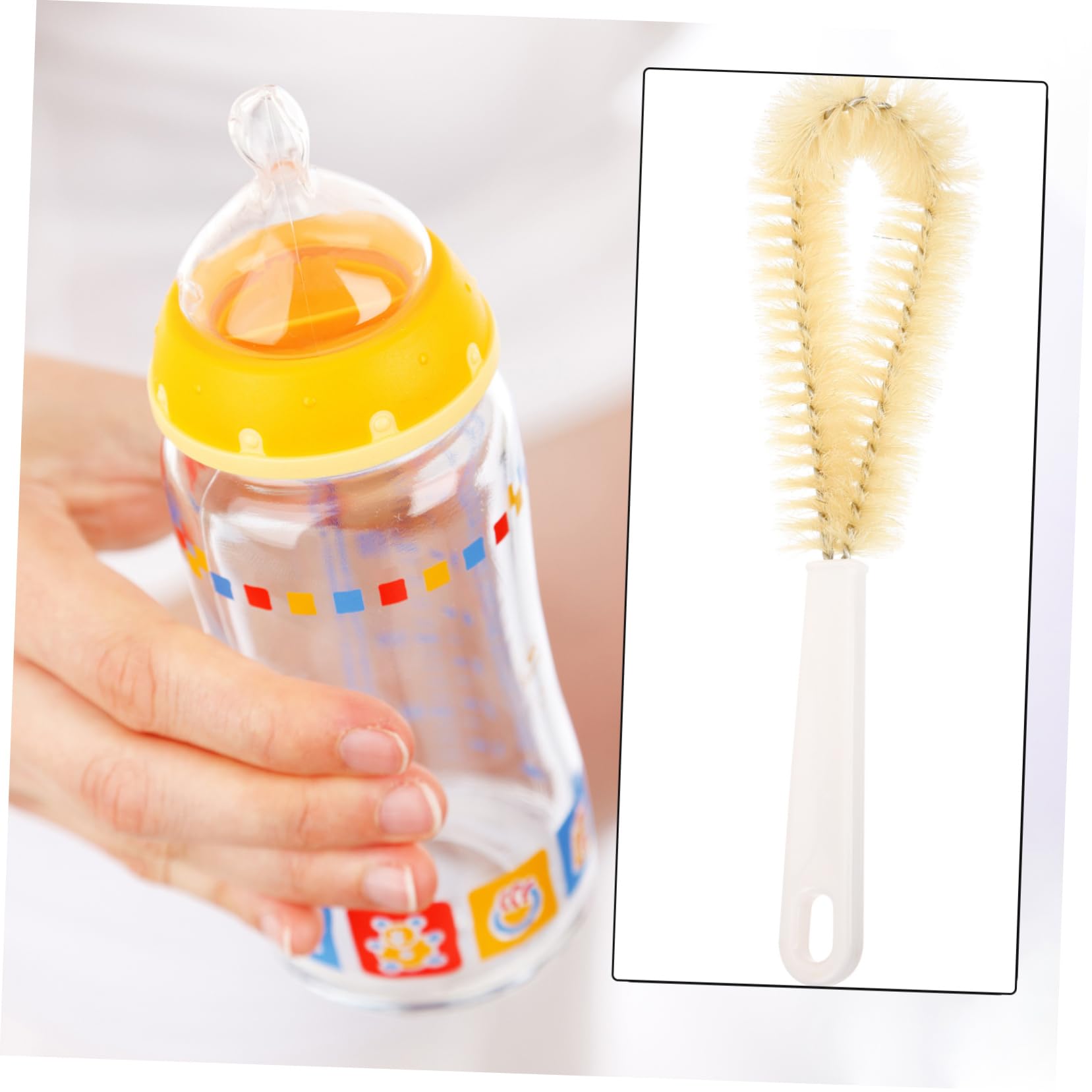 HAPINARY 90 Bending Cleaning Bottle Cleaner Bottle Cleaning Bottle Brush Cup Brush Cleaner Kitchen Brush Glink Water Bottle Glassware Water Bottle Mug Cleaner Pig Hair
