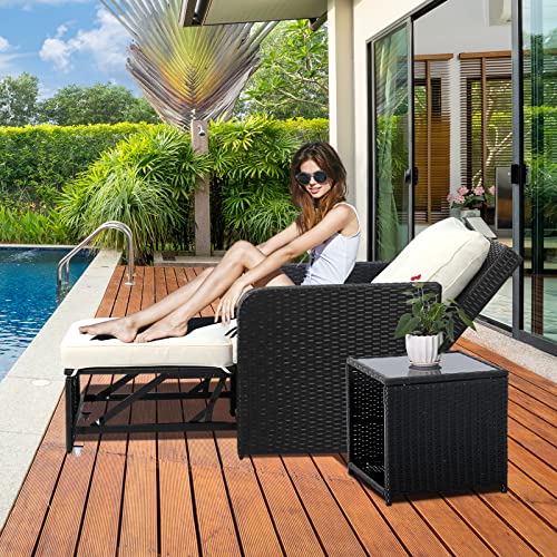 Senyun Wicker Patio Furniture Set, Outdoor Rattan Conversation Set With Ottoman & Table, Black Wicker Furniture Sofa Couch Chair With Waterproof Thick Cushion For Lawn Pool Garden Backyard #TOP7
