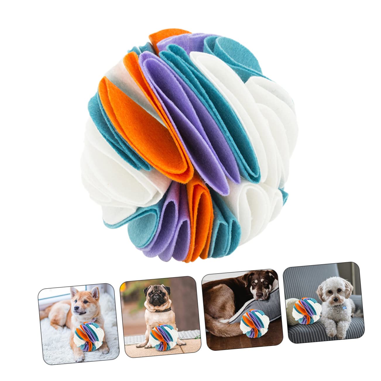 Pelota Olfativa para Perros Juguete Masticable Agujeros De Fuga Tela De Fieltro 20 Cm para Entretenimiento Casa y Jardín Perros Adultos