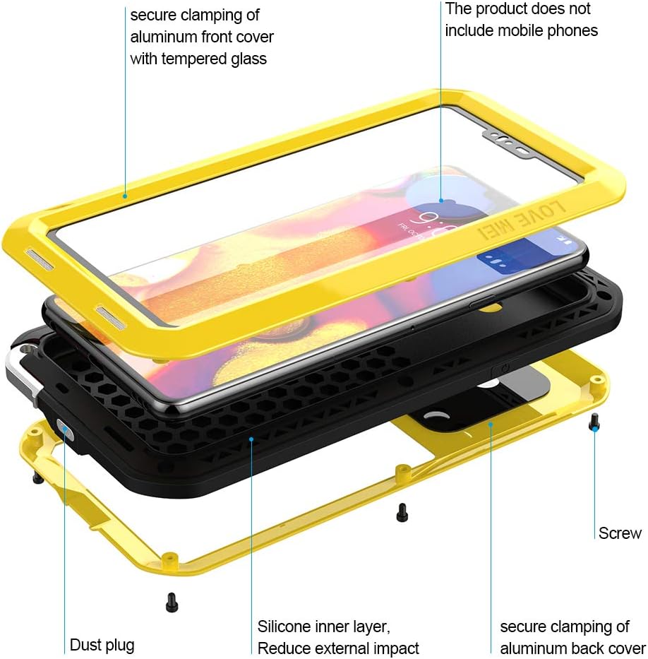 Flash Sale Feitenn Case for LG V40 ThinQ, Heavy Duty Case Armor Aluminum Alloy Metal Cover Bumper Soft Rubber Military Shockproof Outdoor Hard Defender Men Gift for LG V40/V40 ThinQ - Yellow New Product Feitenn Case for LG V40 ThinQ, Heavy Duty Case Armor Aluminum Alloy Metal Cover Bumper Soft Rubber Military Shockproof Outdoor Hard Defender Men Gift for LG V40/V40 ThinQ - Yellow