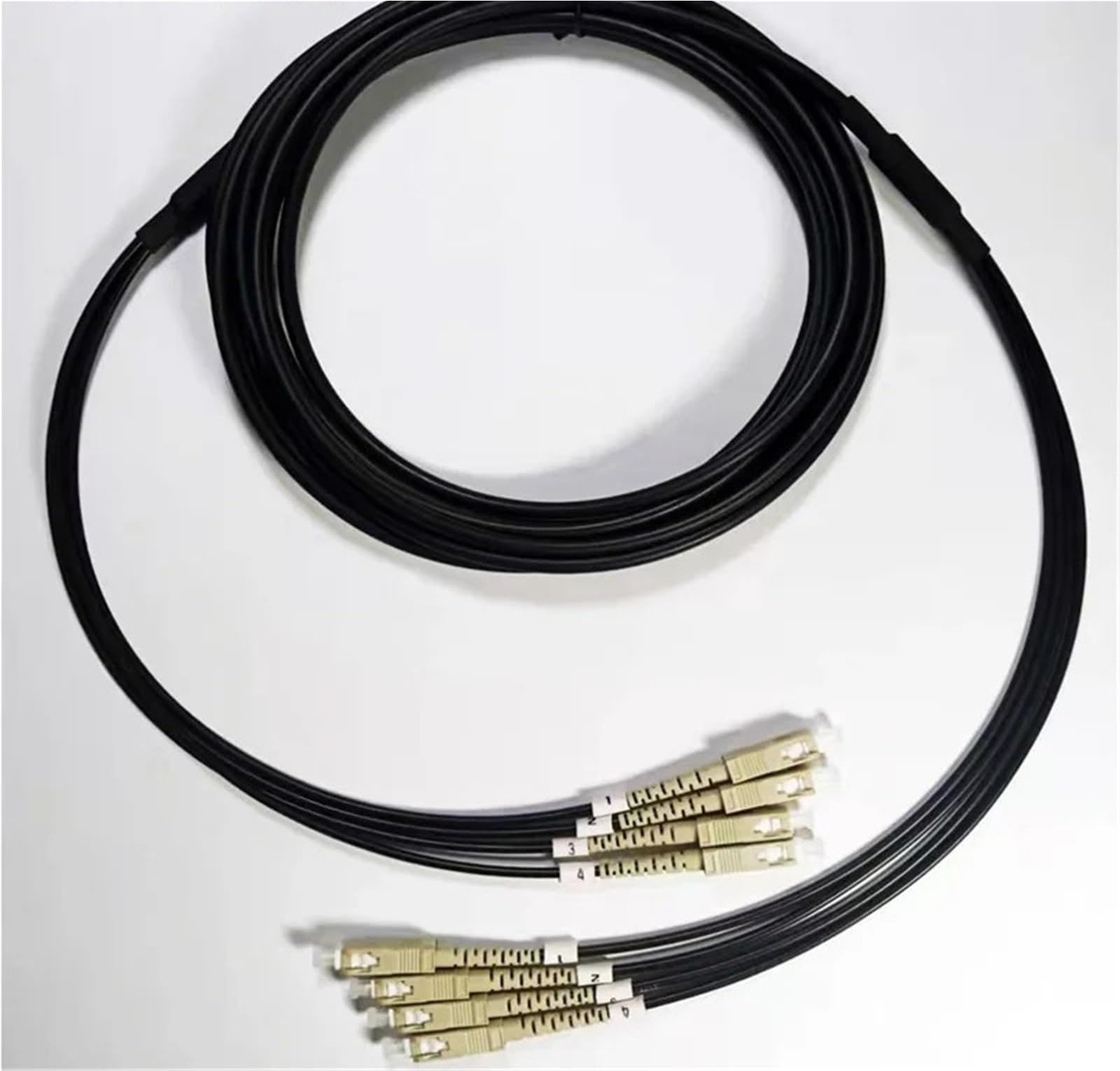 Cordon de raccordement en Fibre Optique blindé OM4 TPU à 4 cœurs, 350 m, 400 m, 500 m, 450 m, 4C, SC, LC, FC, St, A, multimode, 4 Fibres, for extérieur(OM4 SC-SC 400m)