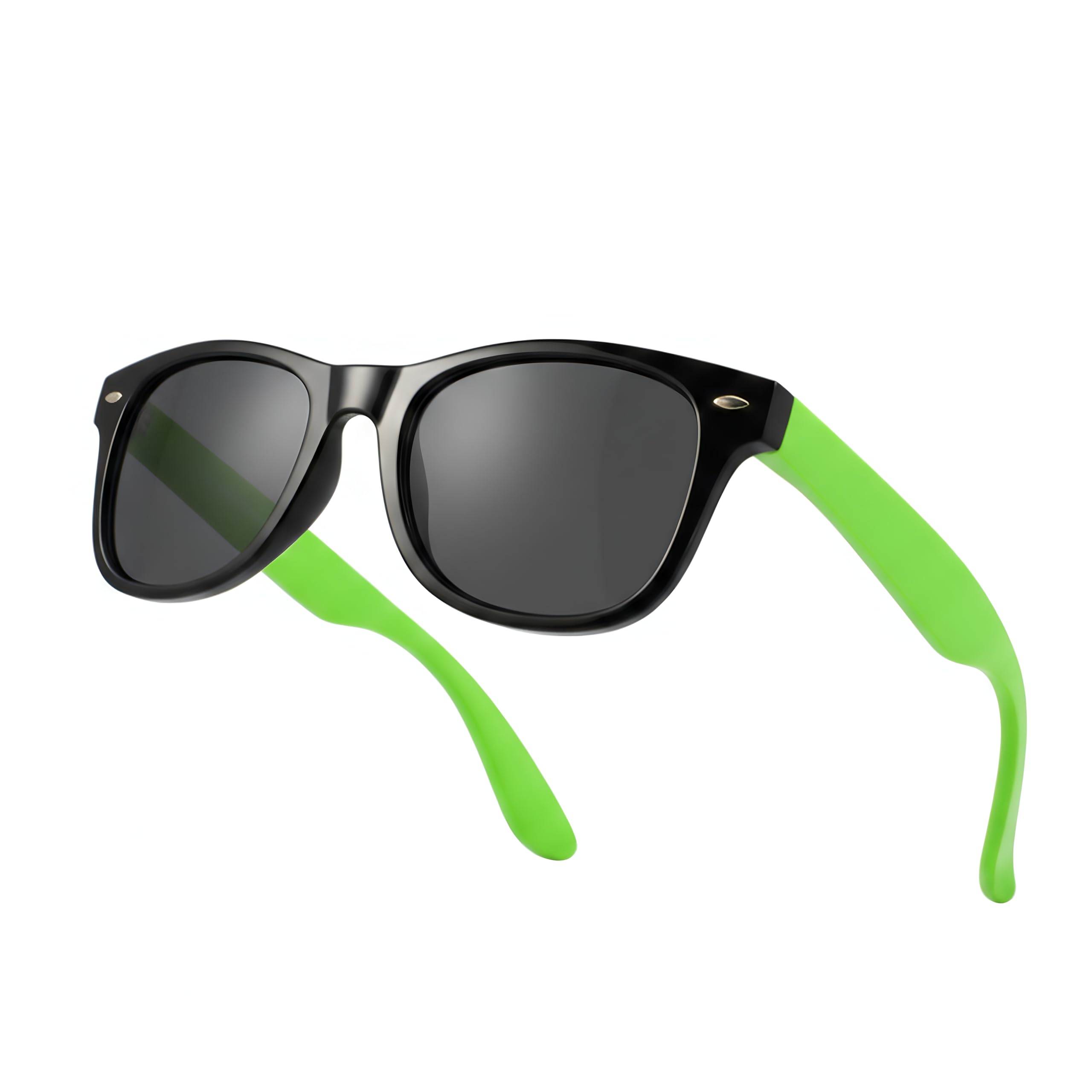 Komonee Drifter Sunglasses UV400 Protection Black and Green Classic Style Retro Sun Shades Eye Glasses Unisex For Men Women Travel & Fashion – Lightweight Frame Fashion Eyewear