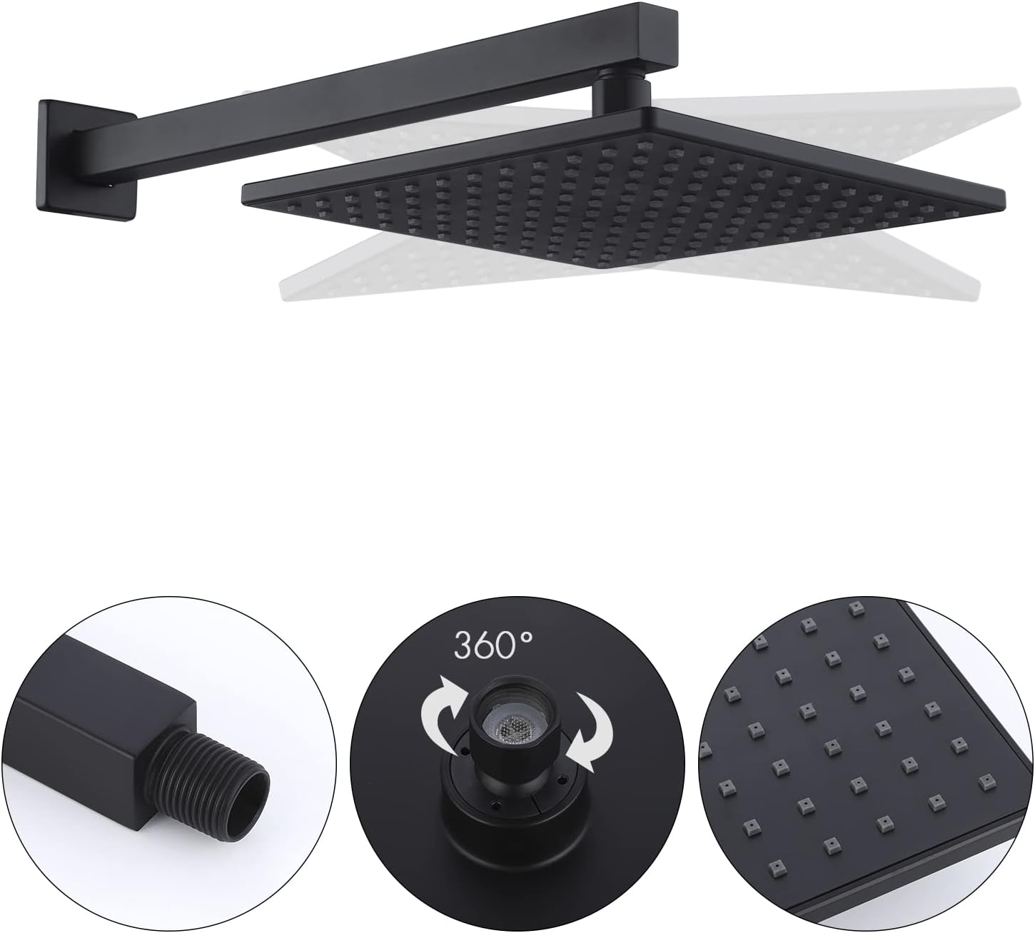 80% оƒƒ Dіѕсоunt KES Tub and Shower Faucet Set Shower System Matt Black Shower Tub Faucet Rain Shower Head, XB6233-BK