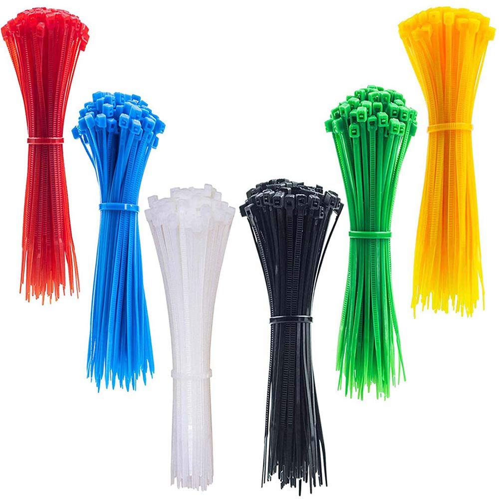 UKCable-Ties Cable Ties 200mm x 4.8mm Black Natural/White Coloured Strong Nylon Zip Ties (500, Blue)