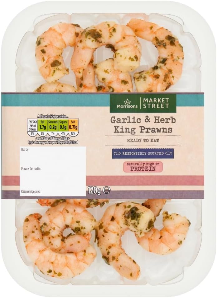 Morrisons The Fishmonger's On Market Street Garlic & Herb King Prawns 120g