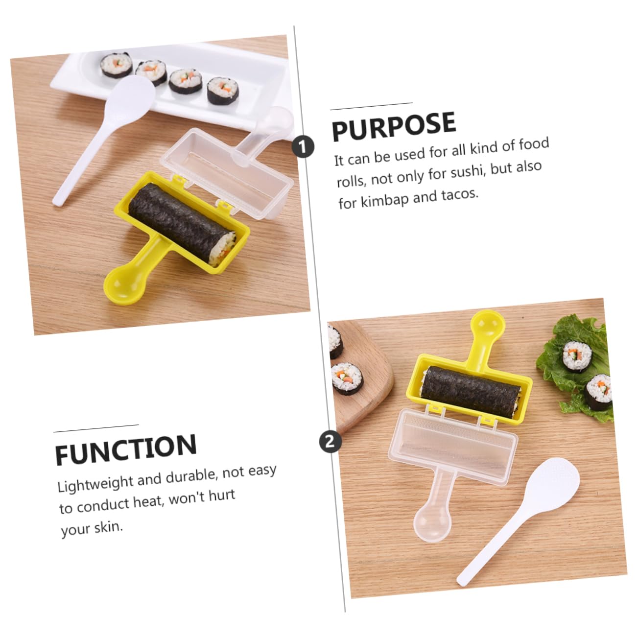 COLLBATH 1 Set Sushi Mold Sushi Making Tool Kitchen Tools for Kimbap Sushi Roller Kimbap Mold Home Sushi Maker Homemade Sushi Tool Homemade Kimbap Roller Plastic Kimbap Maker