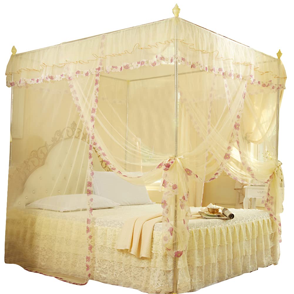 Bedgordijn Bedluifel Wit Polyester Luxe Princess Four Corner Post