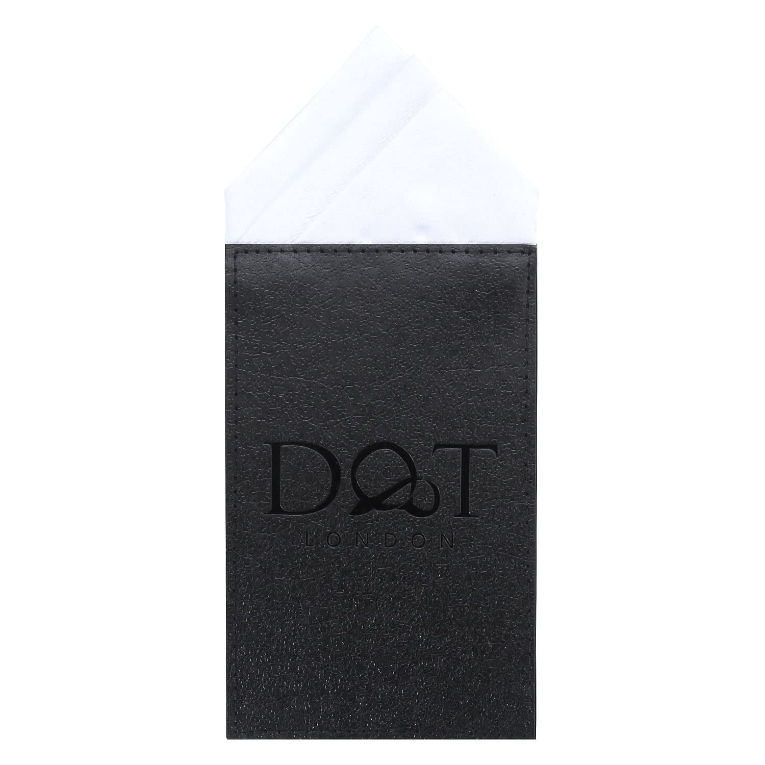 DQT Mens Plain Satin Pre-Folded One Peak Pocket Square Handkerchief - White