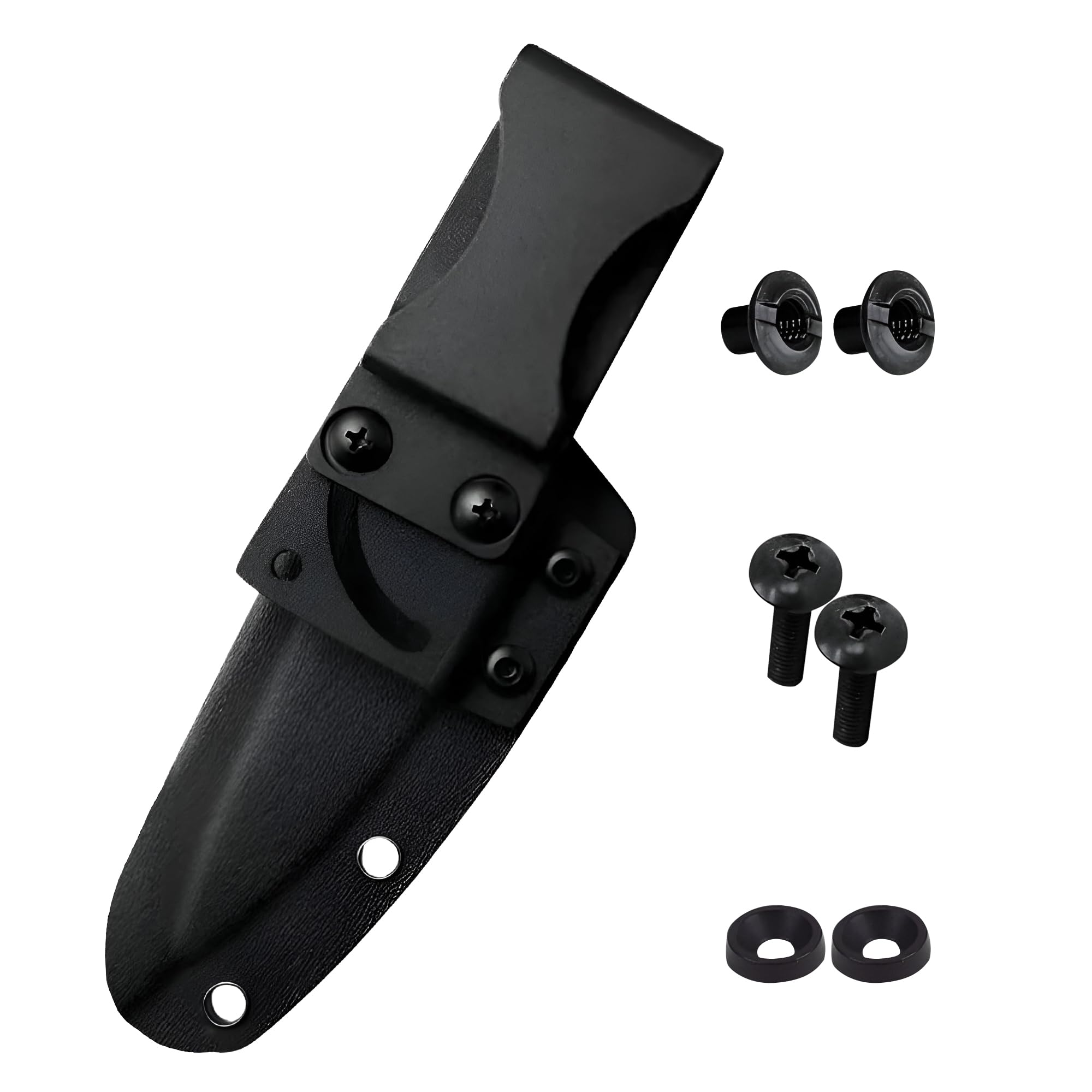 HolsterBuilder 180° Knife Belt Clip, Swiveled Flat Base with Secure Kydex Sheath Attachment, Tactical Knife Clip for DIY Holsters, Concealed Carry and Outdoor Gear, Comes with Mounting Hardware