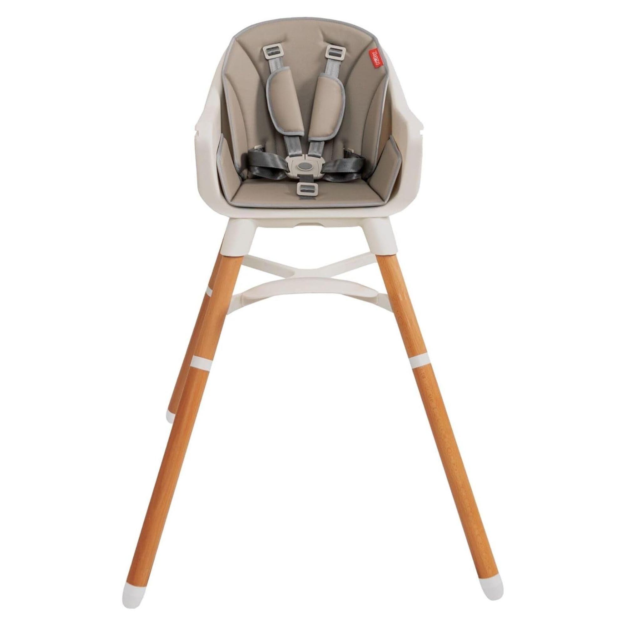 Nuby Chaise Haute Évolutive 4-en-1 pour Bébé et Enfant avec Plateau Amovible – Harnais Réglable 5 Points, Jusqu’à 27 kg, de 6 Mois à 3 Ans, Beige