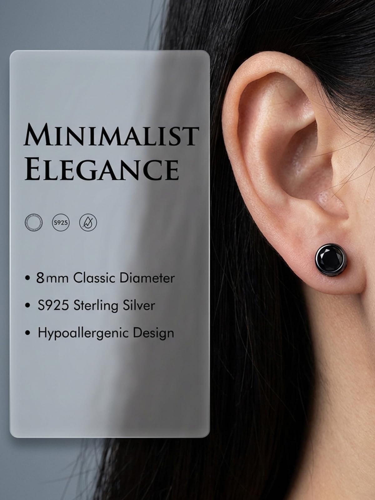Herren Ohrstecker 925 Sterling Silber