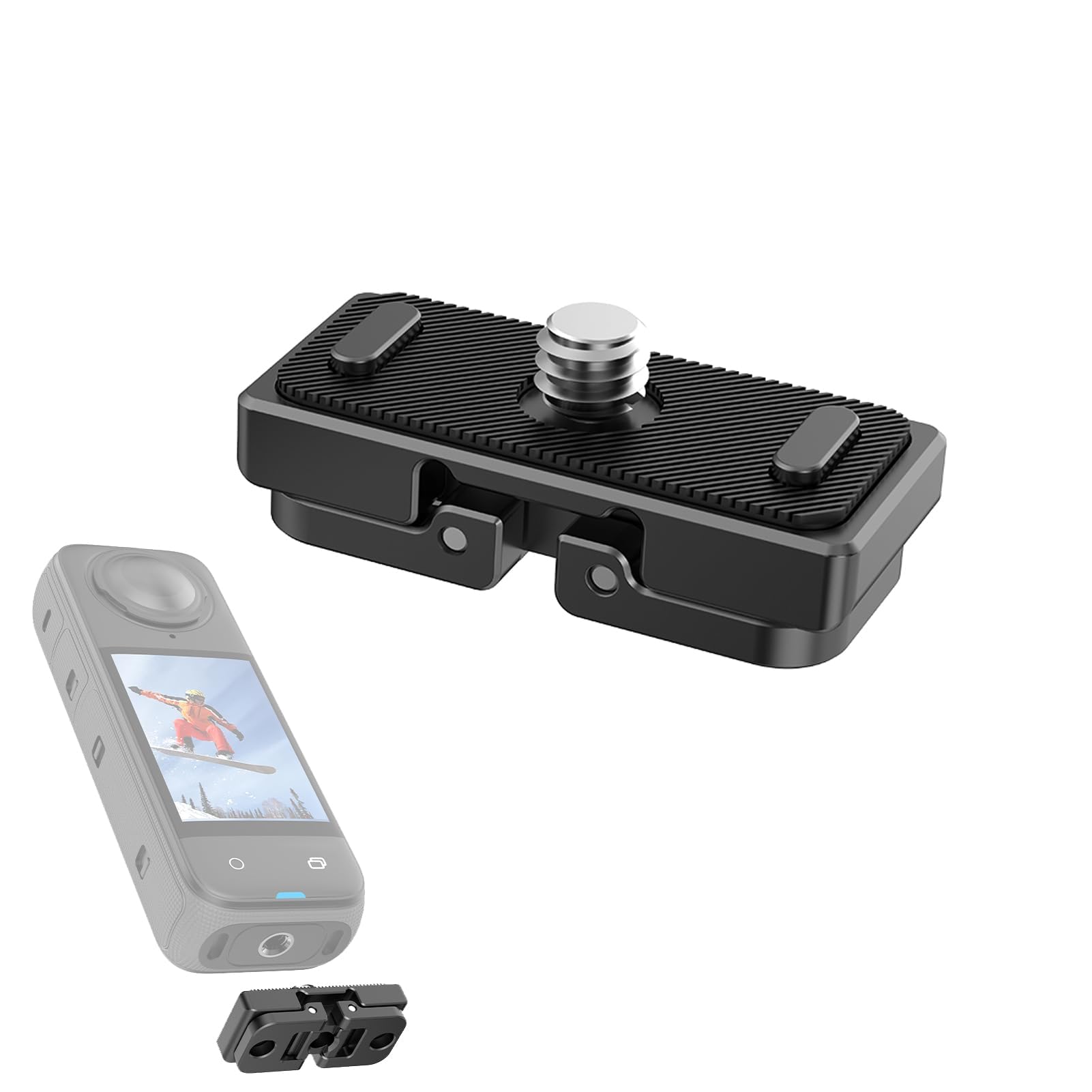 Magnetic Quick Release Mount Compatible for Insta360 X4, Camera Magnetic Expansion Adapter Mount Plate Base 1/4", With Folding Interfac Screw for Tripod Selfie Vlogging Action Camera Accessories