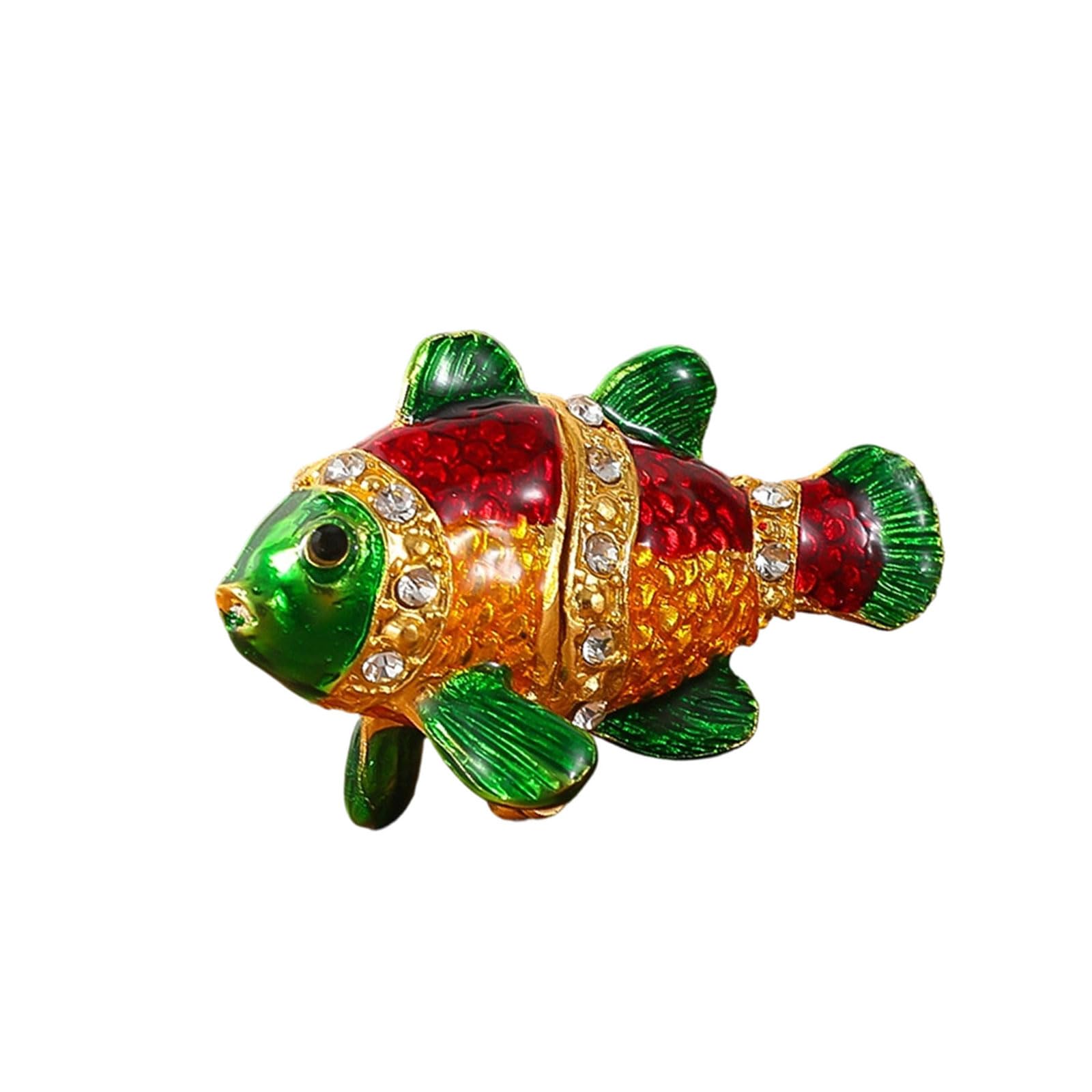 Kaeltsyn Artistic European Styles Fish Shape Jewelry Container for Storing Valuables and Enhancing Interior Fish Jewelry Box