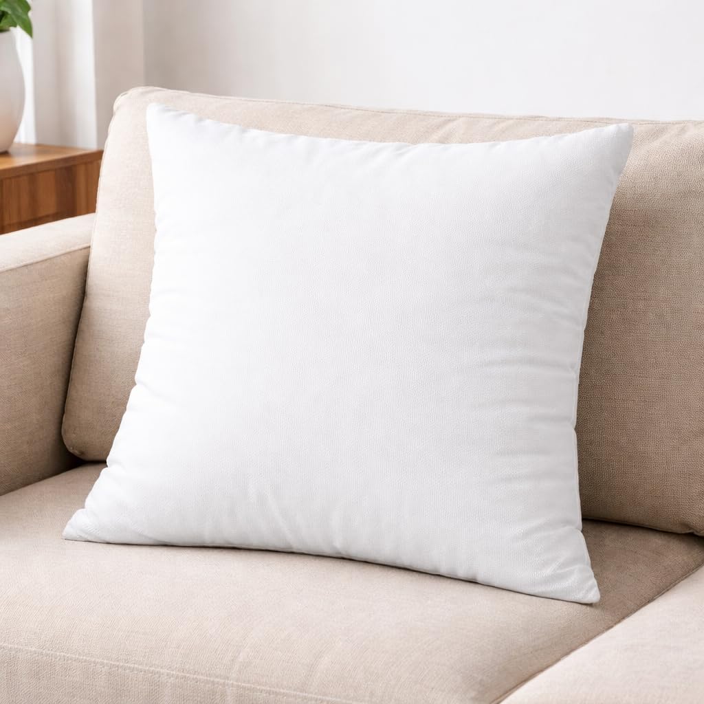 R home Ultra Soft Microfibre Cushion Filler | Square Cushion Inserts for Sofa, Bed and Lounge | 18x18 Inch, 45X45 Cm | Square Throw Cushion Filler (1, 18 X 18 INCH)-image-40