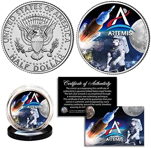 Artemis Missions NASA Space Program Moon JFK Kennedy Half Dollar U.S. Coin - View 3