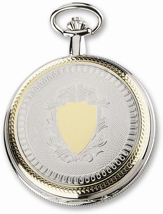 Charles Hubert Gold Finish Brass 2-tone Skeleton Dial Pocket Watch