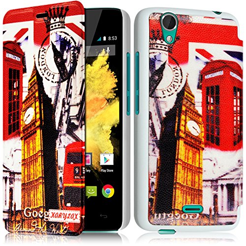 KARYLAX Seluxion - Coque Housse Etui à Motif ZA03 Rabat latéral et Porte-Carte pour Wiko Birdy + Film de Protection
