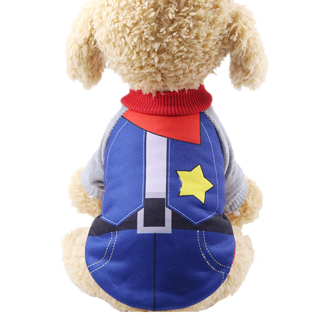 FANSU Pet Halloween Costume Dog Cat, Pumpkin Costume Puppy Cosplay Clothes Design Creative Funny Warm Outfits Pullover Animal Costumes Apparel (M,cowboy)
