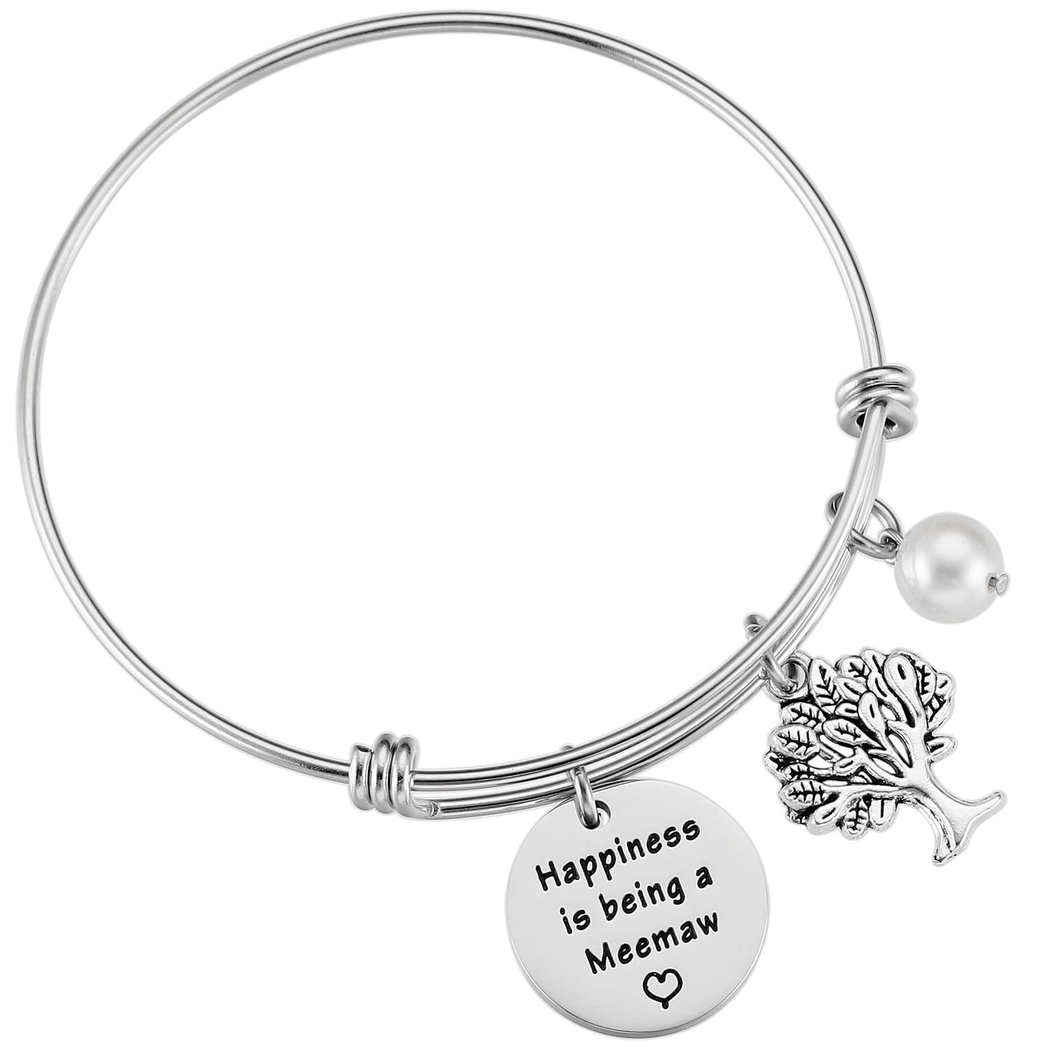 AHAETH Meemaw Gifts for Grandma from Grandchildren Grandkids Meemaw Birthday Charm Jewelry Meemaw Braceleet