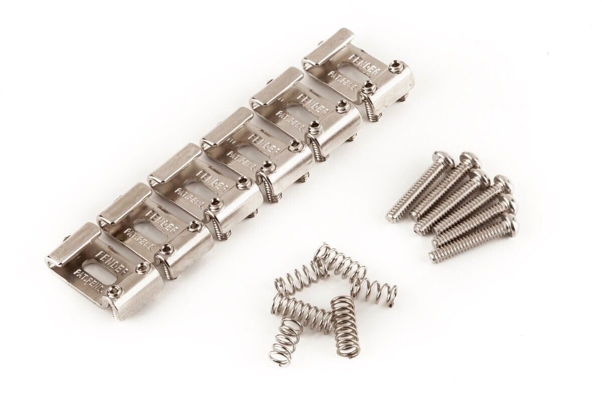 MINHTOANBV Genuine Pure Vintage Strat Pat. Pend. Logo Saddle Kit, Nickel-Plated