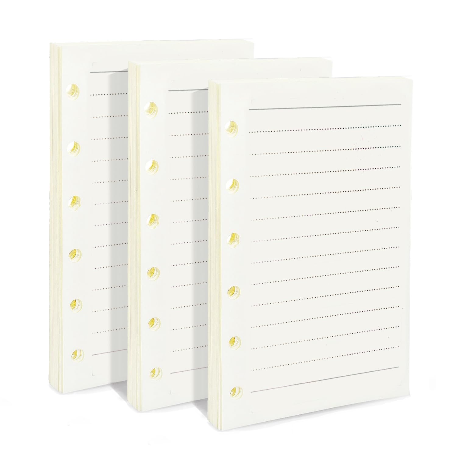 A7 Planner Refill, 3 Pack 135 Sheets/270 Pages, White, Paper, Classic, Planner Refill, Writing Paper, A7 Size, 6 Hole Binder Journal Notebook