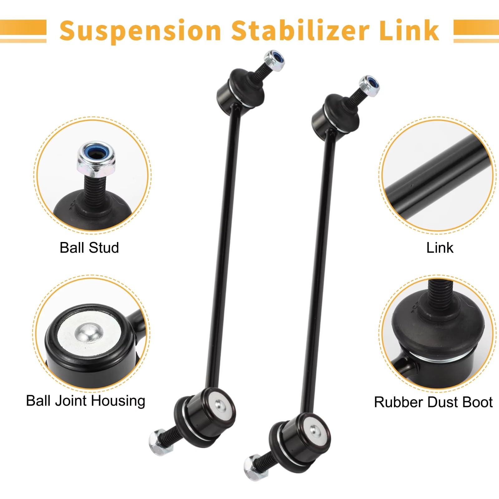 Bieletas de Barra estabilizadora Delantera (2 Unidades) Bieleta de Barra estabilizadora Delantera 9809045780 Compatible con Peugeot 3008 2009-2015 2016 2017 2018 2019 2021 para Peugeot 508 2020-2021
