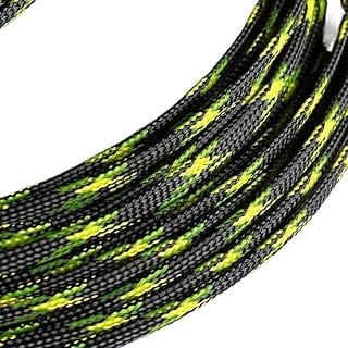 WALNUTS Funda de Cable Trenzado Pet Amarillo UV Negro 2 4 6 8 10 12 16mm Cable Aislado de Alta Densidad Apretado Proteger Funda expandible (Color : 8mm Black UV Yellow)