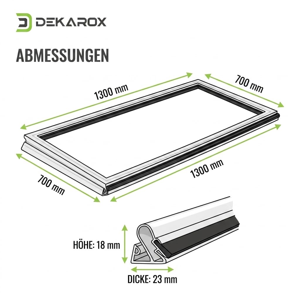 Guarnizione per porta del frigorifero, universale, 1300 x 700 mm, per Bosch, Siemens, AEG, Electrolux, Bauknecht, Beko, Neff