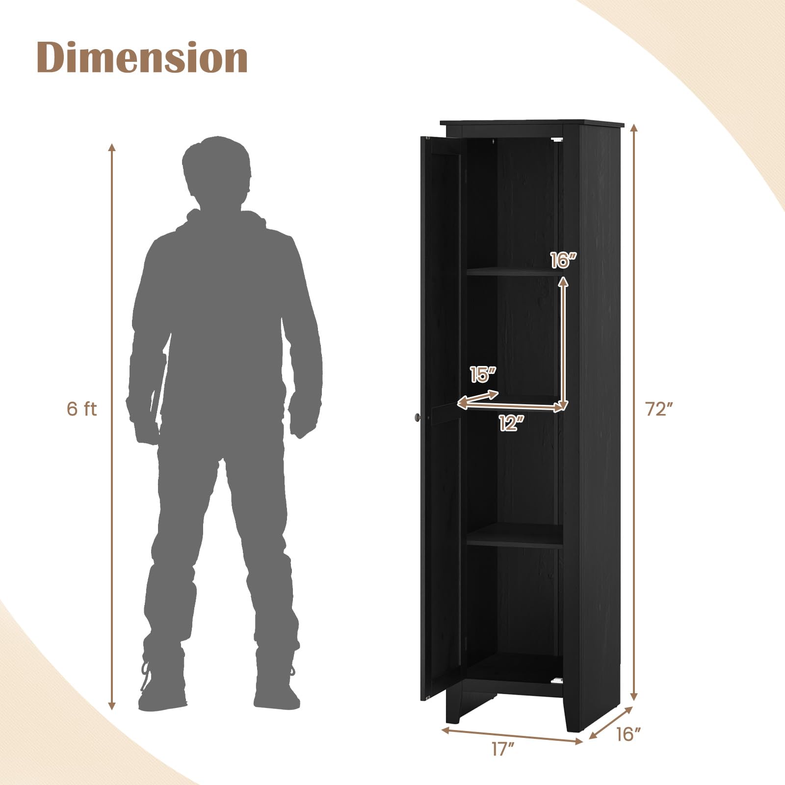 Amazon.com: Giantex 72-Inches Narrow Storage Cabinet, Tall