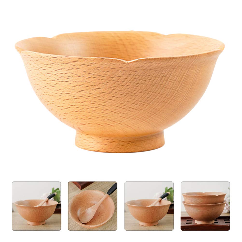 Cuenco de arroz de Fideos de Ensalada de Madera para ensaladas de Frutas y Cuencos para Servir
