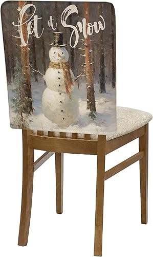 Miniatura 7 de Paquete de 6 fundas de respaldo de silla de Navidad para sillas de comedor, lavables y extraíbles, protector de silla para boda, fiesta, baby