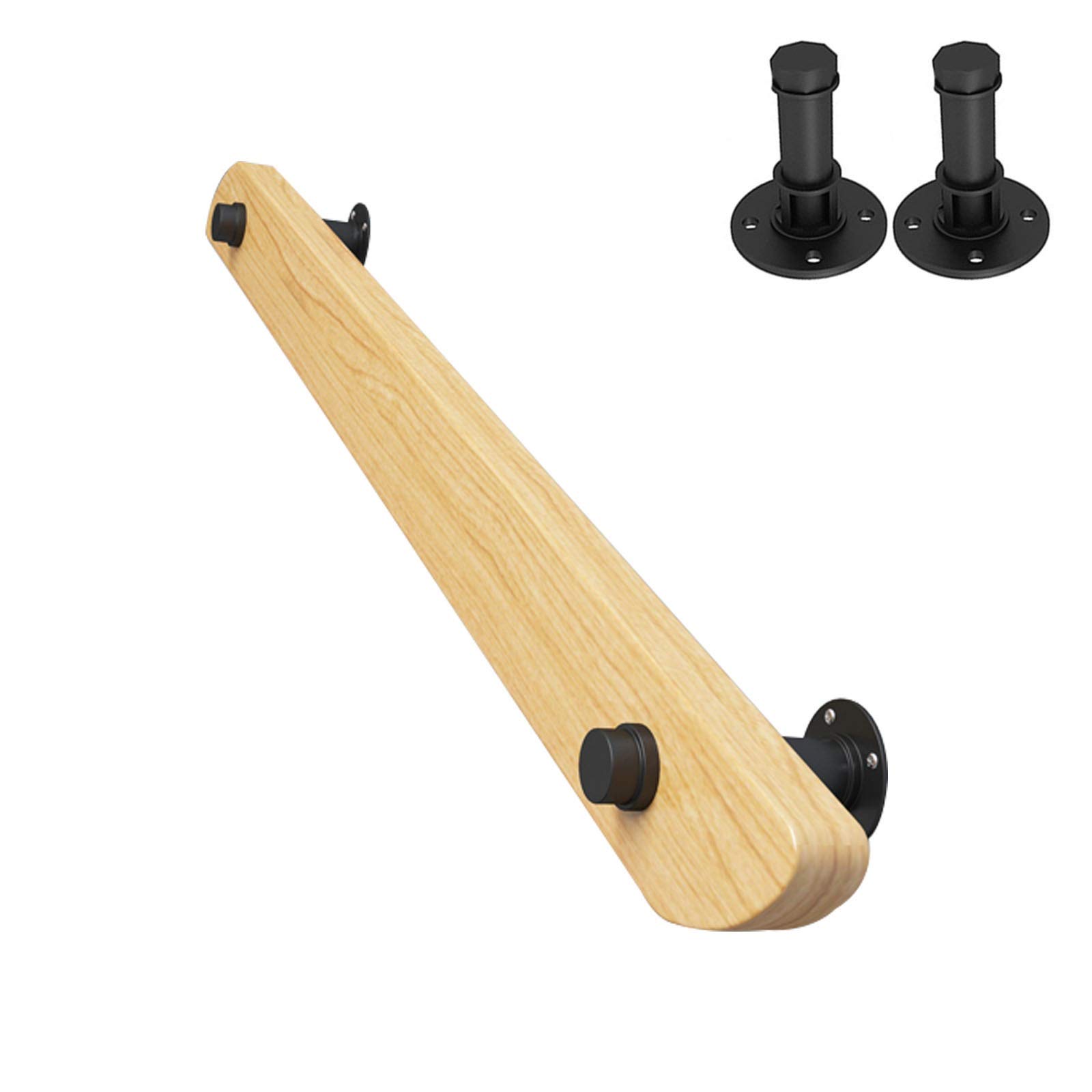 Main courante bois pour loft et couloir intérieur avec kit de fixation complet