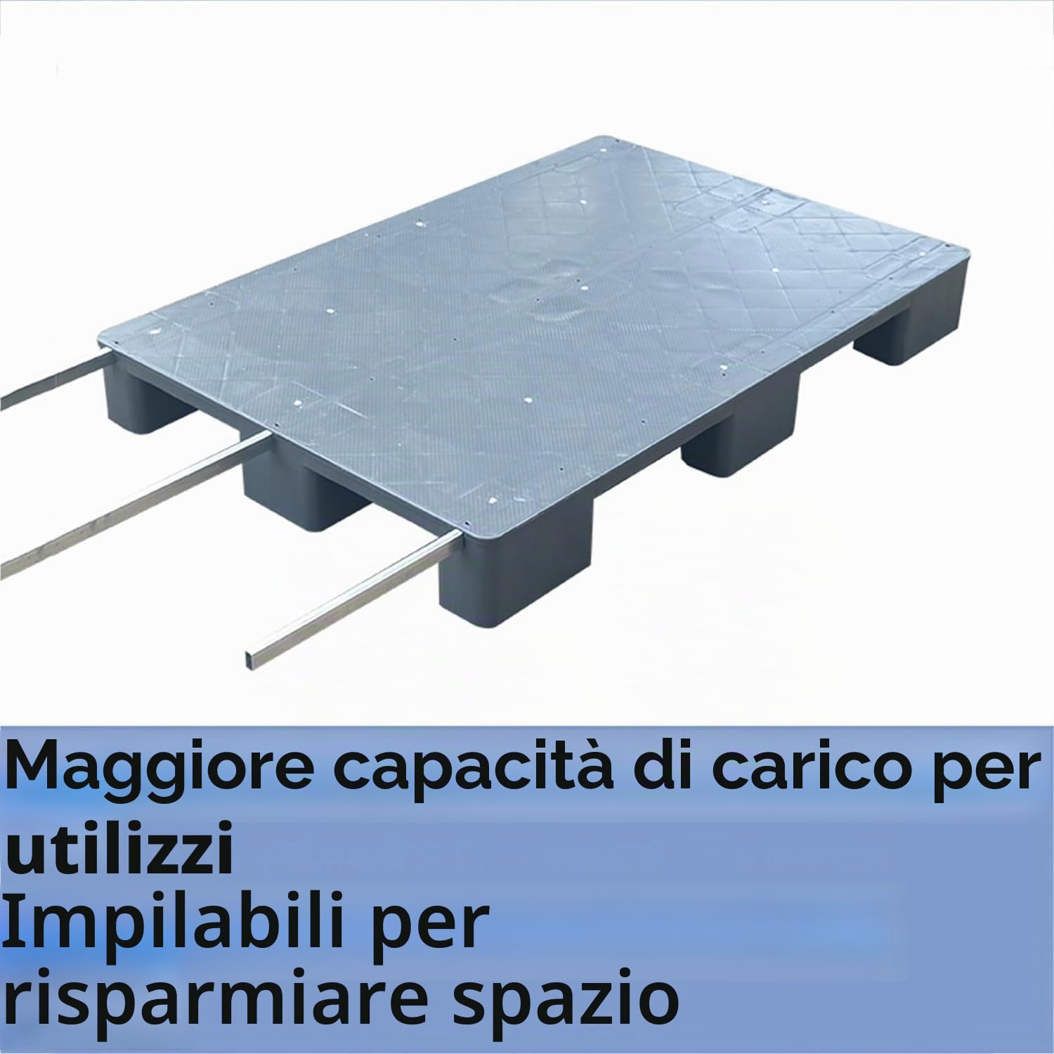 Pallet in plastica standard Pallet in plastica per lo stoccaggio in cantina - Pallet da pavimento leggeri e resistenti all'umidità per la sicurezza nei garage dei supermercati, negli armadi esterni -